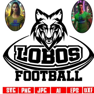 Lobos football svg school mascot design Lobo football svg school spirit logo Lobos mascot clipart spirit shirts fan gear shirt Lobo png