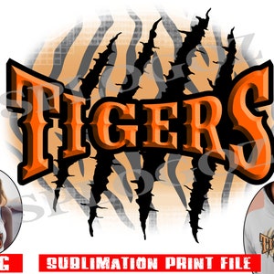 Disegno di sublimazione di tigri, png di sublimazione di tigri, sport, png di tigri, png di tigri, silhouette di Cricut, trasferimento di tigri, graffi scaricabili