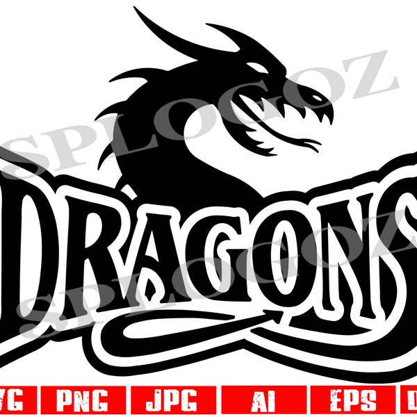 Dragons svg, Dragon svg, Dragons mascot svg, Dragons png, Dragons basketball svg, Dragons svg download, Cricut Silhouette files, sports svg