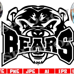 Bears svg, Bear svg, Bears png, Bear png, esportes, camisa esportiva, silhueta cricut, espírito escolar, mascote dos ursos svg, arquivos svg dos ursos, ursos