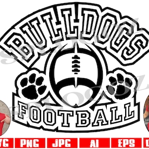 Bulldog football, Bulldogs football svg, Bulldog svg, Bulldogs svg, Cricut or Silhouette files, sports jerseys, sports, football svg png jpg