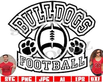 Bulldogs football svg for Cricut Silhouette Bulldog mascot SVG PNG JPG files for sports jerseys school spirit football crafts and designs
