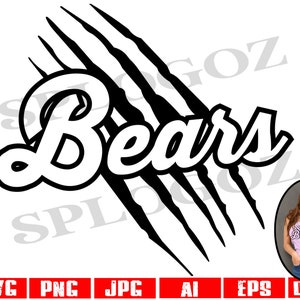 Ursos svg, Urso svg, Silhueta de urso svg, Esportes svg, Esportes, Camisa esportiva svg, Cricut svg, Arranhões de ursos svg, Design de camiseta de mascote de ursos