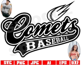 Comets baseball svg, Comet baseball svg, Comets baseball png, Comets svg, Comet svg, Comets mascot svg, Comets logo svg, Cricut designs svg