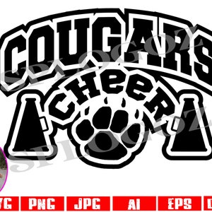 Cougars cheer svg, Cougar cheer svg, Cougars cheerleading svg, Cougar cheerleading svg, Cougars png, Cougars svg, Cougar svg, Cricut svg png