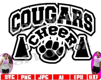 Cougars cheer svg, Cougar cheer svg, Cougars cheerleading svg, Cougar cheerleading svg, Cougars png, Cougars svg, Cougar svg, Cricut svg png