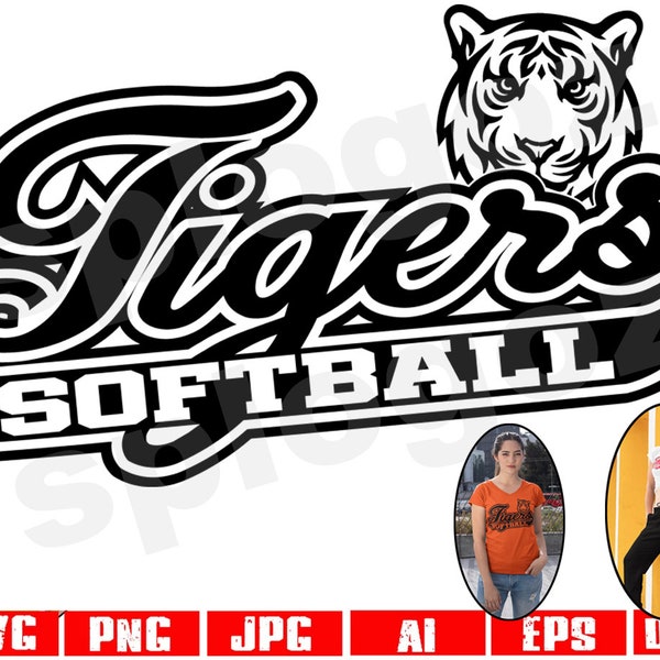 Tigers softball svg Tiger softball svg Tigers softball png Tigers svg Tiger svg Tigers mascot svg Tiger school spirit png Cricut svg Tiger