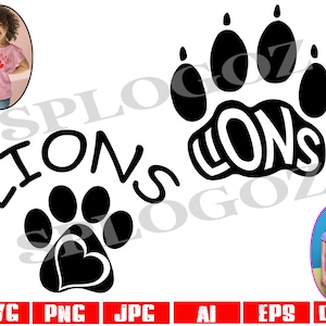 Lions svg, Lion svg, Lions logo svg, Lion mascot  svg, Lions mascot svg, Lions mascot png,Cricut Silhouette svg cute lions logos svg dxf png