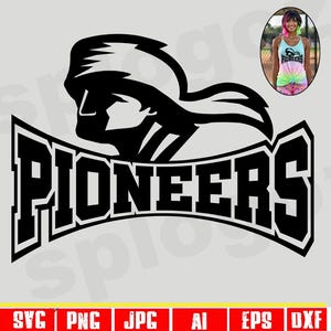 Pioneers svg, Pioneer svg, Pioneers png, Pioneers school logo,, Pioneers mascot svg, Pioneers logo svg, school spirit svg, Cricut designs
