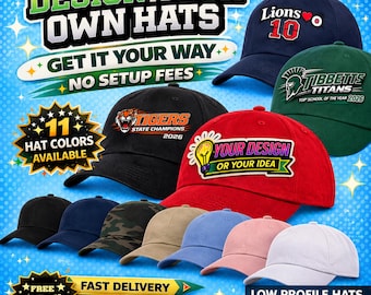 Design Your Own Custom Hat Personalized Logo Cap Low Profile Cotton Hat Unique Gift Custom hats with my logo caps for my school and team