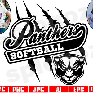 Panthers softball svg Panther softball svg Panthers softball png Panther svg Panthers svg Panthers svg file Panthers mascot svg Cricut svg