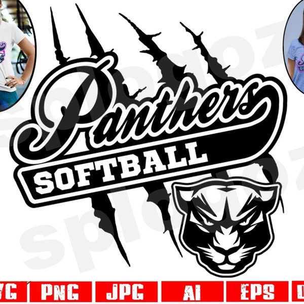 Panthers softball svg Panther softball svg Panthers softball png Panther svg Panthers svg Panthers svg file Panthers mascot svg Cricut svg