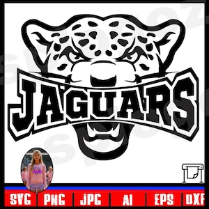 Mascotte de Jaguars SVG coupe fichier pour Cricut et Silhouette imprimable esprit école PNG pour chemises d'équipe personnalisées et conception de vêtements de sport