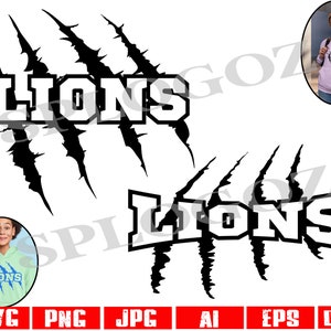 Lions svg, Lion svg, Lions scratches svg, Lion scratches svg, Lions mascot svg, Lions logo svg, Cricut Silhouette svg sports Lions png Lions