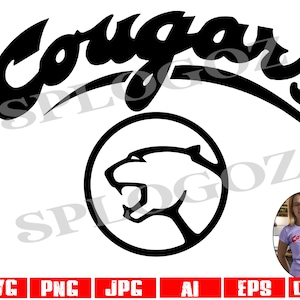 Cougars svg, Cougar svg, Cougar mascot SVG, Cougar logo svg Cougar mom DXF File for Cricut & Silhouette, Cougar school logo svg, sports svg