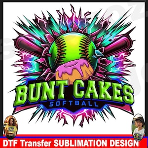 Bunt Cakes softball png Bunt cakes softball logo softball team logo Bunt Cakes team logo Cricut png DTF transfer Softball png softball png