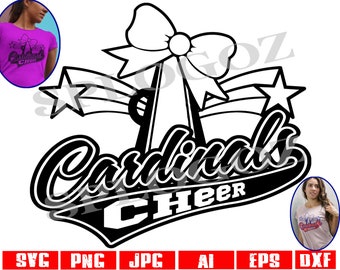Cardinals Cheerleading SVG: Klippfilsdesign (digital nedladdning)