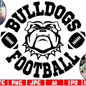 Bulldogs football svg png Bulldog mascot svg for school spirit Bulldog football team design Game day Bulldogs sublimation clipart