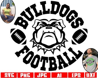 Bulldogs football svg png Bulldog mascot svg for school spirit Bulldog football team design Game day Bulldogs sublimation clipart