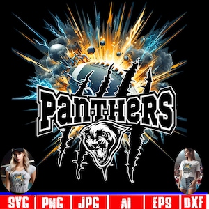 Sublimação de futebol dos Panteras png, Futebol dos Panteras PNG, Sublimação de camisetas png, Camiseta dos Panteras, design de orgulho escolar, transferência DTF png