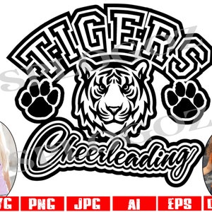 Tigers cheerleading svg, Tiger cheer svg, Tiger cheerleading svg, Tigers cheer svg, Tiger svg, Tigers svg, cricut silhouette files cheer png