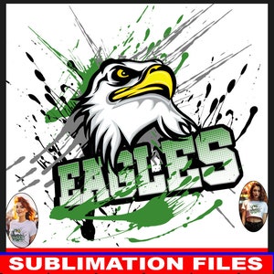 Green Eagle png, adelaarssublimatie, T-shirtsublimatie png, ontwerp schoolgeest, logo sportteam, schooltrotsshirt png