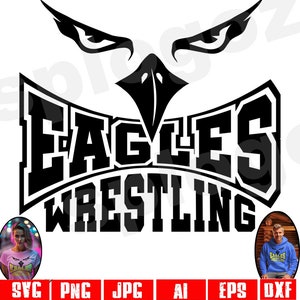 Adler Wrestling svg Adler Maskottchen svg Adler Schulgeist svg Adler Wrestling design Adler Teamlogo Cricut projekte Silhouette svg datei