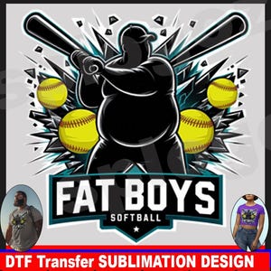 Fat Boys softball png Fat Boys softball logo softball team logo Fat Boys team logo Cricut png DTF transfer funny softball name softball png