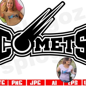 Comets svg, Comet svg, Comets png, Comets logo svg, Comets school svg, Comets spirit svg, Comets mascot svg, Cricut designs, Cricut svg