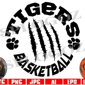 Tiger Basketball svg, Tiger Basketball svg, Tigers svg Tigers kratzt svg, Digital Cut File Schule Pride svg Cricut und Silhouette Sport