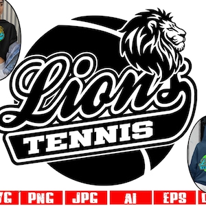 Lions tennis svg Lion tennis svg Lions tennis png Lions svg Lion svg Lions mascot png Lions school spirit Cricut designs Lions logo svg file