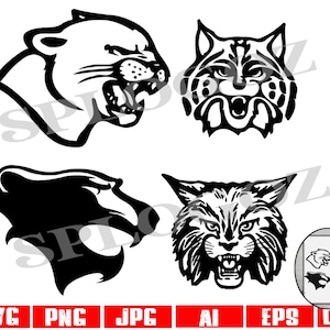 Wildcats svg mascot bundle cut files, Cricut,Cameo,Sizzix,Pazzles, silhouette,  jerseys, clubs ,SVG, dxf design file, school spirit, vectors
