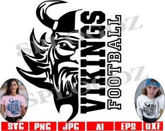 Vikings football svg, Viking football svg, Vikings png, SVG Cut File, SVG for Cricut or Silhouette, School Spirit svg, jerseys, sports dxf