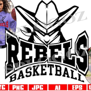 Rebels basketball svg, Rebel basketball svg, Rebels svg, Rebel svg, Rebel mascot svg, Rebels school logo, Cricut designs, Rebels basketball