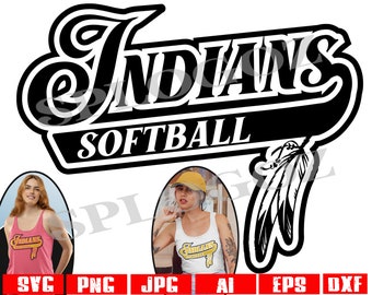 Indians Softball SVG: School Spirit Design (Digital Download)