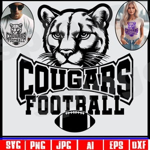Cougars football svg Cougar football svg Cougars football png school spirit svg Cougars mascot png Cricut svg team jerseys Cougars clipart