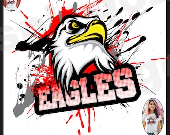 Eagles sublimation design, Eagles PNG, T-shirt Sublimation png, school spirit design, cute eagle, sports team logo, school pride shirt png