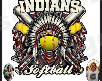 Indians softball png, Indians PNG, T-shirt Sublimation png, Indians sublimation. school spirit design, sports team logo, Indians tumbler