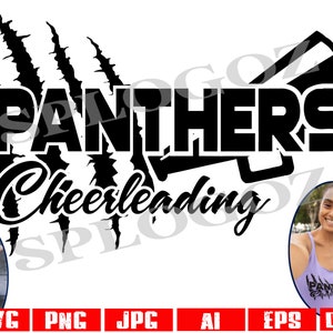 Panthers cheerleading svg, Panther cheerleading svg , Panther svg, Panthers svg, sports, Cricut or Silhouette, School Spirit, cheer svg png