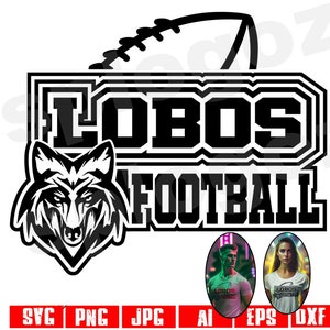 Lobos football svg school mascot design Lobo football svg school spirit logo Lobos mascot clipart spirit shirts fan gear shirt Lobo png