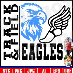 Athlétisme svg Eagles track svg Eagles svg mascotte design Eagles png Cricut project silhouette svg école esprit svg