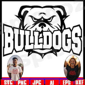 Bulldogge SVG, Bulldogge Logo, Bulldogge Maskottchen Schrift, Bulldogge PNG, Bulldogge PNG, Bulldogge Schule SVG, Cricut Silhouette Dateien, Bulldogge Sport Logo