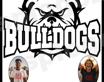 Bulldog mascot svg png cut file for Cricut Silhouette Bulldogs school spirit design sports logo clipart printable decal download