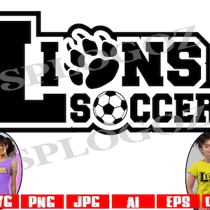 Lions Fußball SVG, Lions Fußball svg, Lions svg, Lions svg, Lions, SVG für Cricut oder Silhouette Sport, Sport Trikots svg png, Schulgeist svg