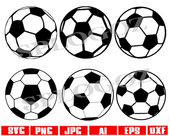 Soccer Ball clip art digital file, different soccer balls, soccer balls  for team designs, svg, dxf, AI, png, jpg, eps Cricut Silhouette