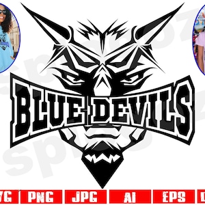 Diablos azules svg, Diablos azules svg, Diablos azules png, Mascotas diablos azules svg, Logotipo de mascota diablos azules, Diablos azules png, Diseños cricut svg png