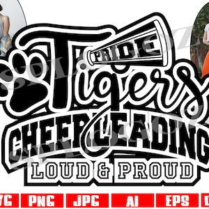 Tigers cheerleading svg cut file mascot png spirit cricut design silhouette mom clipart digital download pep rally school team cheer vector