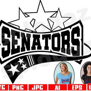 Senators svg files Senator svg design for cricut svg files school svg design Senators mascot svg Senator school spirit svg png designs files