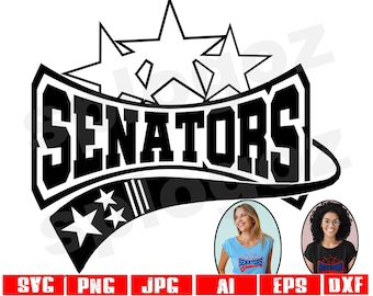 Pliki SVG Senatorów Projekt SVG Senatora dla plików SVG Cricut Projekt SVG szkoły Maskotka Senatorów Pliki SVG Senatora szkolnego Spirit Pliki SVG PNG projektów