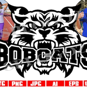 Bobcats mascot SVG cut file for Cricut and Silhouette Bobcats school team logo digital download Bobcat sports PNG design